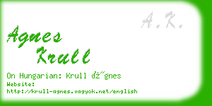 agnes krull business card